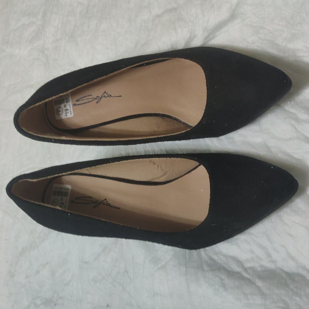 Black Faux Suede Pumps 7